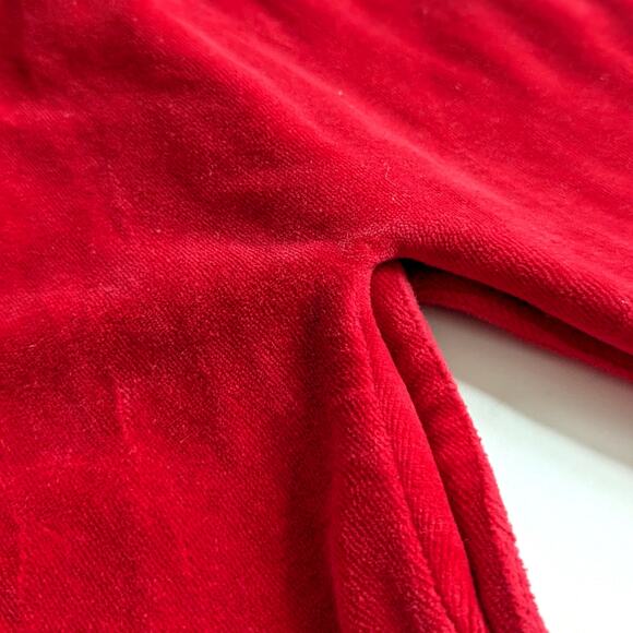 🎄 Vintage 1990s Baby Christmas Footie Pajamas "My First X-Mas” Red Velour 3-6 M - Picture 9 of 12